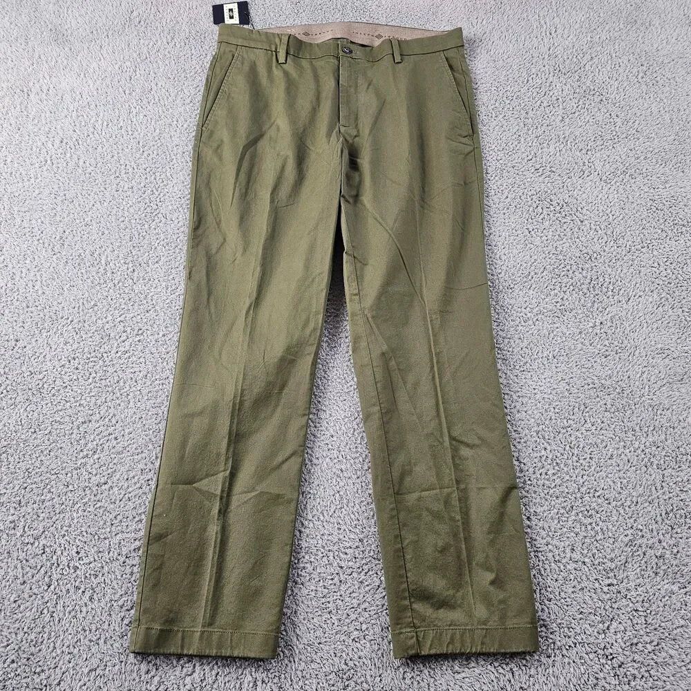 Joseph Abboud Pant Men 36x31 Olive Modern Fit Comfort Stretch Chino Golf Casual